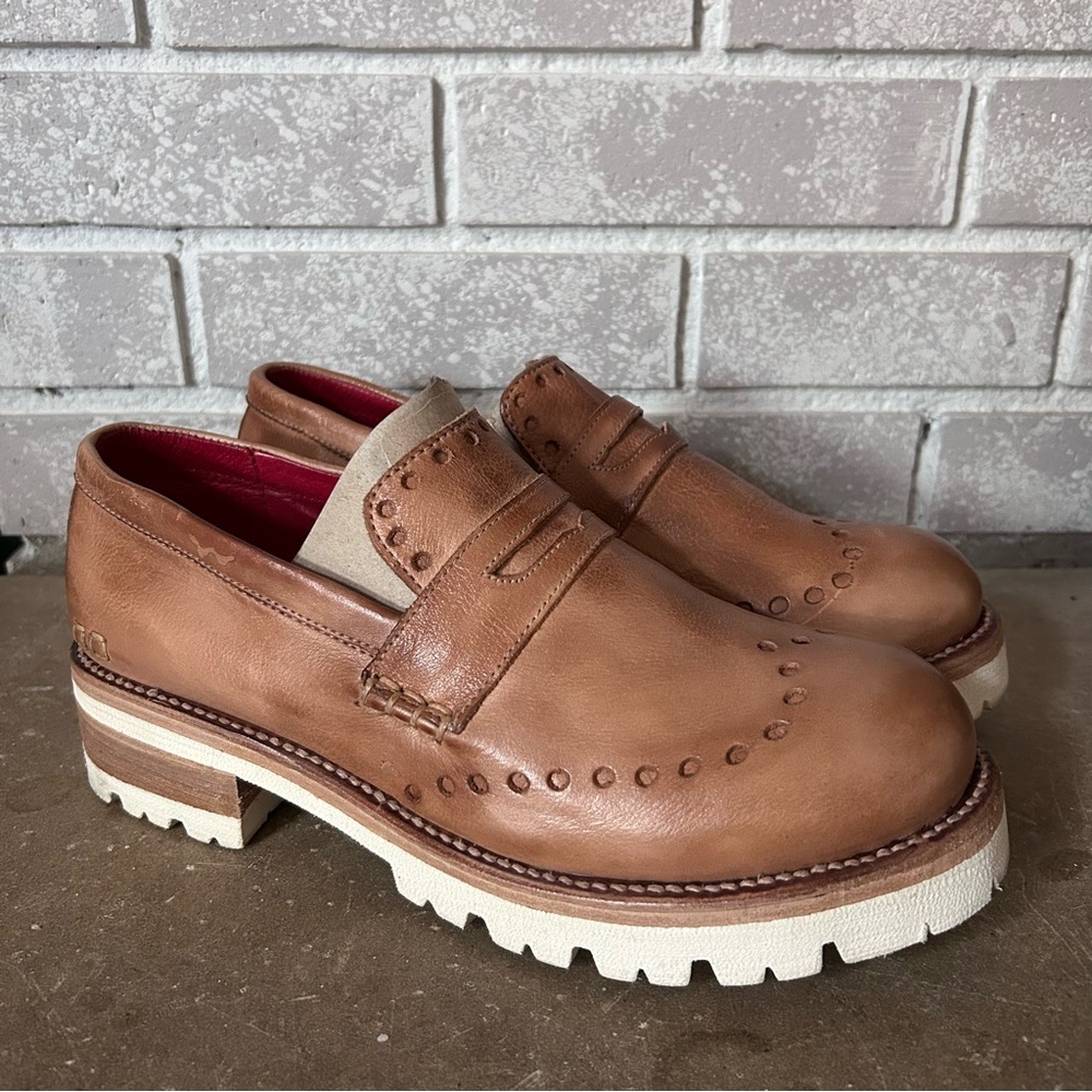 Bed Stu Brown and Cream Loafers